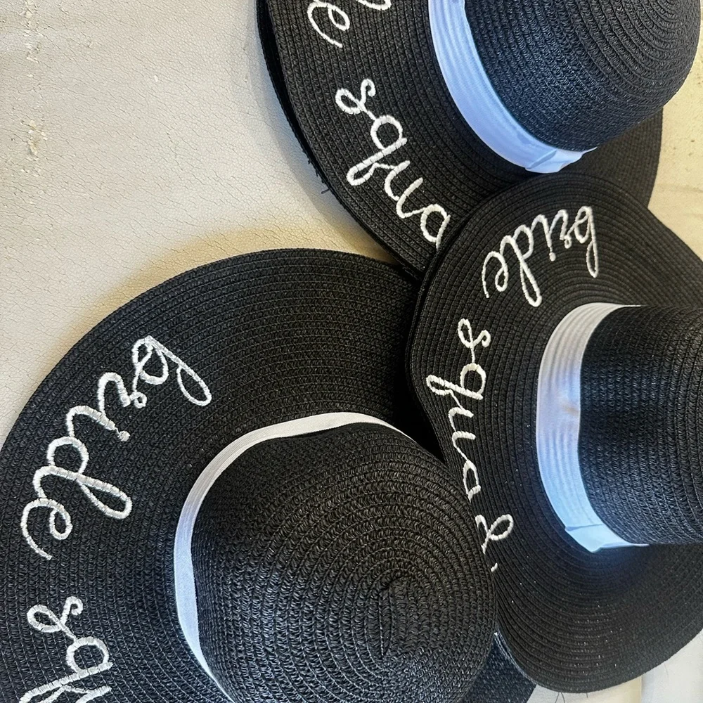 Black Bride Squad Sun Hats, Sunglasses and Bathing Suit Covers